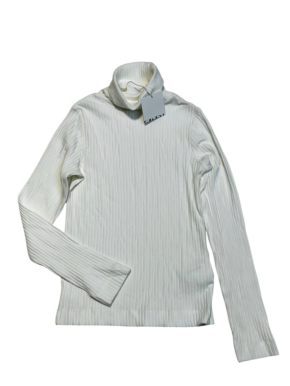 Zara off white NWT Ribbed Turtleneck Top girls 10Y